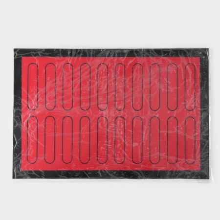 Silicone rug reinforced "eclair", 60 × 40 cm, red color-3