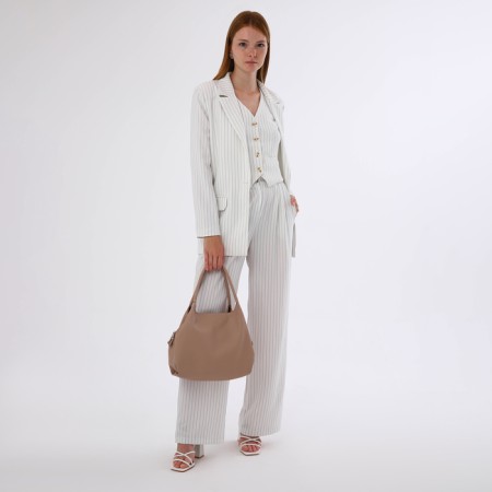 Women's bag with lightning, beige color-5
