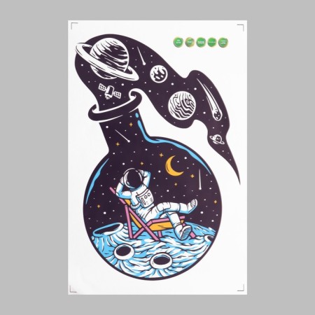 Plastic sticker interior color "space in a bottle" 40x60 cm