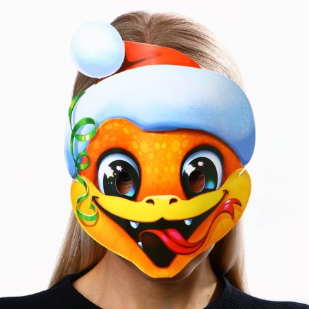 Carnival mask "New Year's snake", 21.4 x 22.8 cm-6