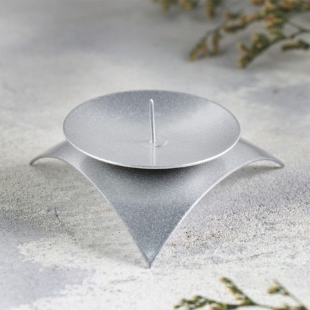 Climber "Asterisk" Metal for one candle, 9x3.5 cm, silver-1