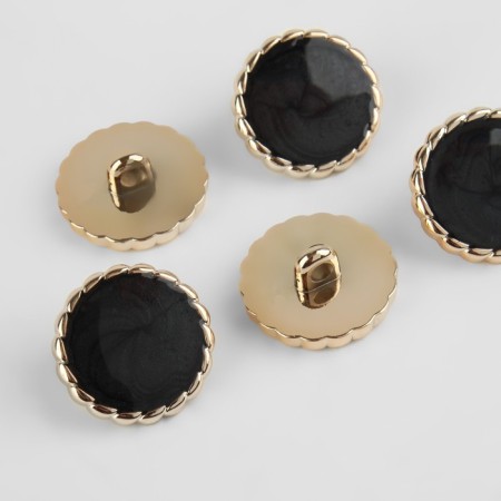 A set of buttons on the leg, d = 21.5 mm, 5 pcs, black/gold color-1