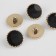 A set of buttons on the leg, d = 21.5 mm, 5 pcs, black/gold color