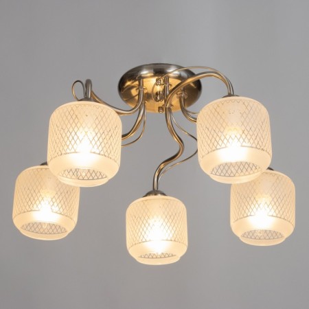 Cell chandelier Betty 5x40W E14 chrome 54x54x29 cm-1