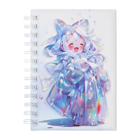 Notebook Gift Book on the comb 80l, line, color block, cover. 3D anime (17.7x13.7cm) 10539