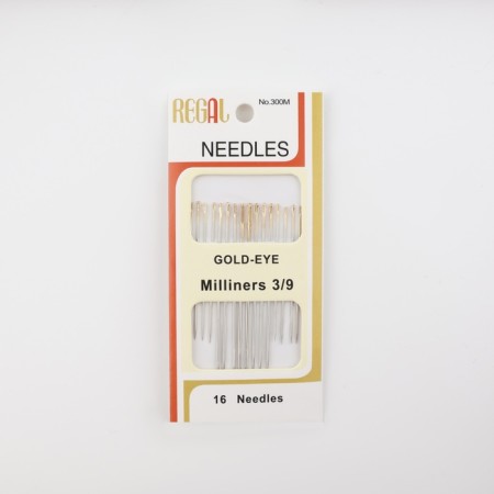 Sewing needles for modists, d = 0.7/0.8/1.1 mm, 3.8 - 5.3 cm, with a golden ear, 16 pcs-2