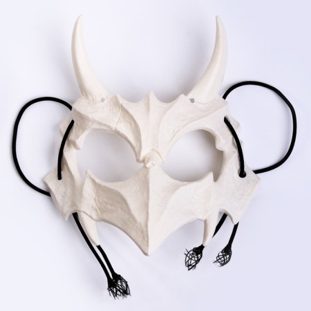 Carnival set: striped bandana, mask with horn white, thermonacleka-1