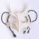 Carnival set: striped bandana, mask with horn white, thermonacleka