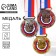 Thematic medal 193, “Swimming”, D = 5 cm. Color gold. With a ribbon