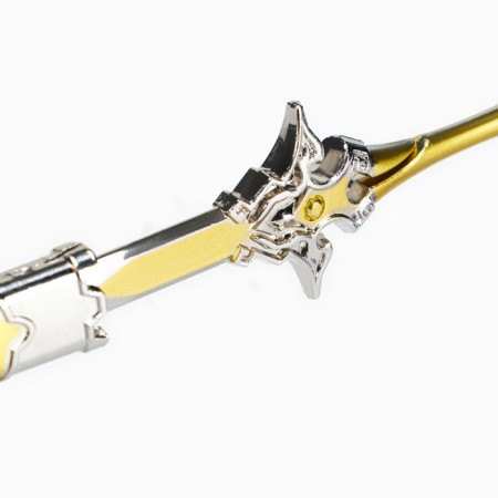 Souvenir weapon suspended mini "Genshin Sword", keychain, 21 cm, gold with purple-4