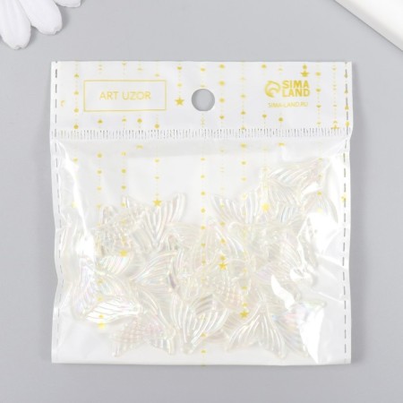 Decor for creativity plastic "tail" pearl, transparent set 30 pcs 2x2 cm-3