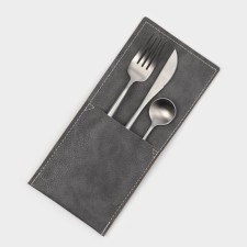 The envelope for the magistro cutlery, eco -leather, 23.5 × 10.8 cm, gray