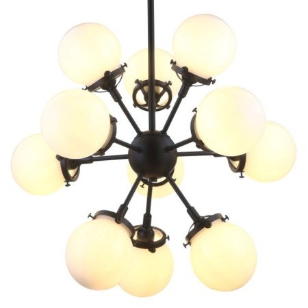 Suspended chandelier Ring 11xe27 40w, size 60x60x75-11 cm, black color-2
