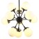 Suspended chandelier Ring 11xe27 40w, size 60x60x75-11 cm, black color