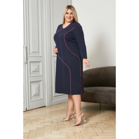 Women's dress, size 62, dark blue color-2
