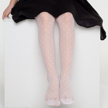 Children's elegant tights Anabel 20 Den color white (Bianco), height 104-110-4