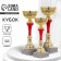 Cup 131C, award figure, gold, a stone stand, 21 × 7 × 6 cm.
