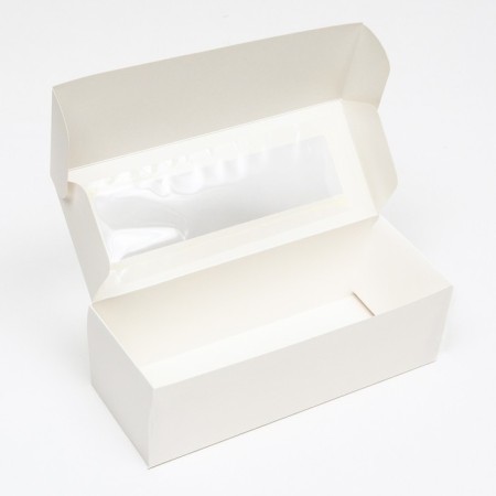 Folding box with a window for roll, white, 26 x 10 x 8 cm-1