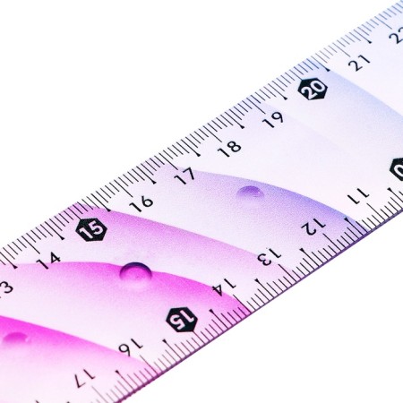 Set of geometric flexible silicone (ruler 30cm+2 squares+transporter) gradient-7
