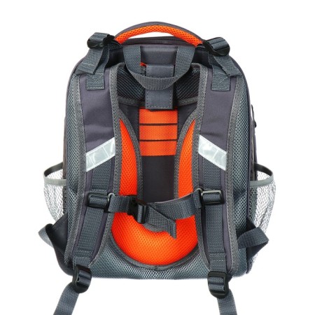 School backpack 38 x 30 x 16 cm, ergonomic back, Stavia "Football", gray-4