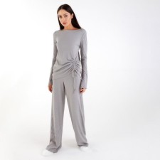 Female set (pants, jumper) mist, size 46, gray color