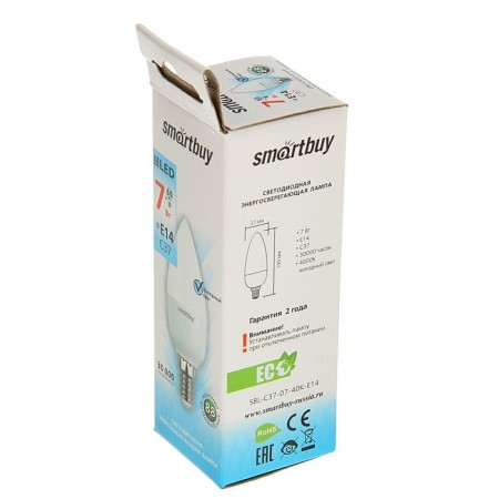 SmartBuy, E14, C37, 7 W, 4000 K, daylight white light lamp-1
