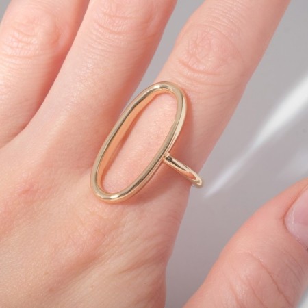 The ring "minimal" oval, the color of gold, dimensionless-1