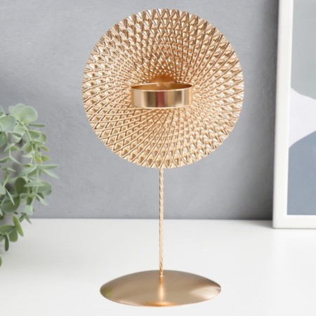 Summary Metal for 1 candle "Ethnic Circle" gold 25.5x13.5x11 cm-1