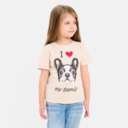 T-shirt Children's KAFTAN "DOG" R.32 (110-116), beige-3