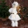 Santa Claus "with gifts and in the strap" 50 cm, white-gold