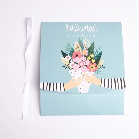 Gift folding box, packaging, “beloved mother”, 20 x 18 x 5 cm, without tape-5