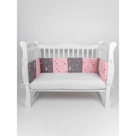 A set of 15 items (3+12 pillows-borts) Amarobaby Princess, gray/pink-3