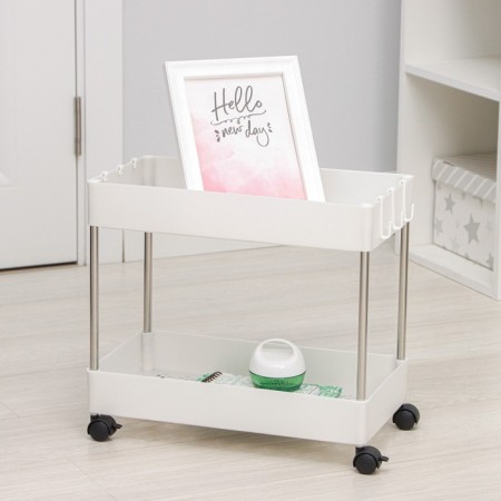 2-tier eve on wheels, 40 × 13 × 31 cm, white color-8