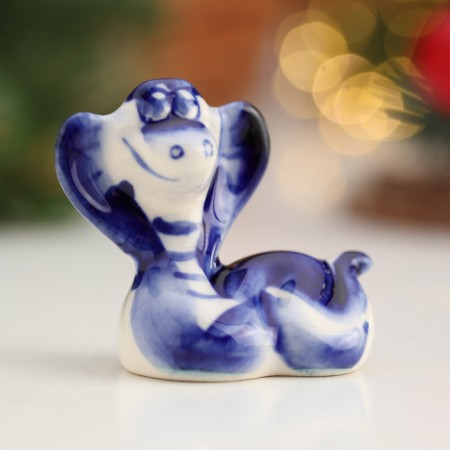 Souvenir "Snake Maroussia", Gzhel, 4.5 cm