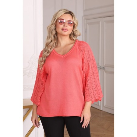 Female jumper, size 52, coral color-3