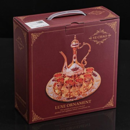 Serving set "Luxury. Gold ", 8 items: a jug 250 ml, 6 glasses, 20 ml, tray, gold color-12