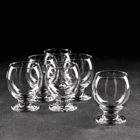 A set of glass glasses for Bingo cognac, 285 ml, 6 pcs