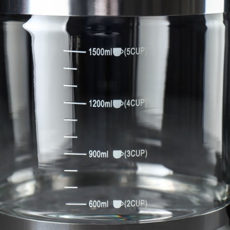 Glass teapot "Cessel", 1.2 l, with metal sieve, black color-4
