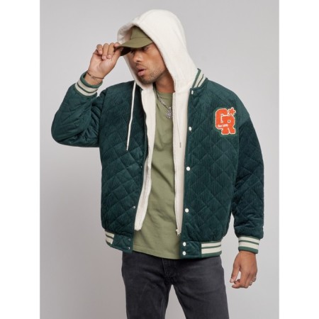 Male bomber, size 48, dark green color-5