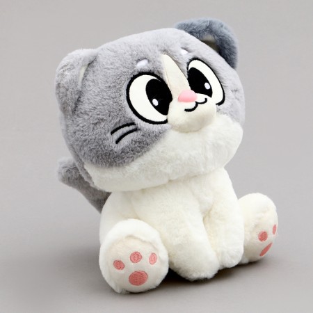 Soft toy "cat", 22 cm, gray color-1