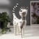 Souvenir Ceramics "A cat in a crown, patterned" white-hour with gold 23.5x6.5x14.5 cm
