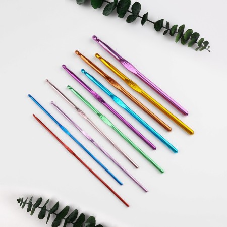 Knitting hook set, d = 0.6-6.5 mm, 12.5/15 cm, 22 pcs, color mix-2