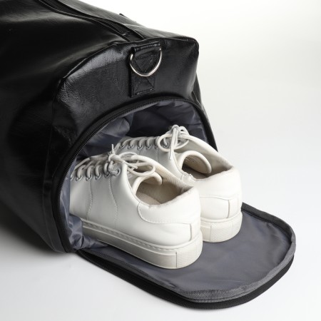 Road bag on lightning, shoe compartment, long belt, black color-3