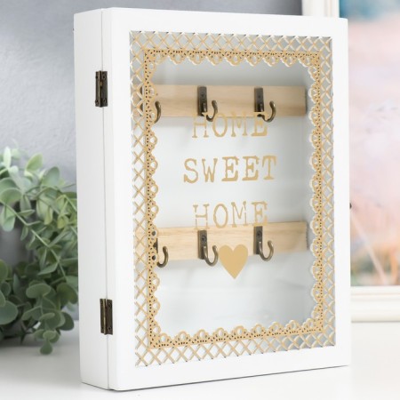 Klyuchnitsa tree 6 hooks "House, cute house" White 20x5.5x26 cm-1