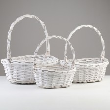 A set of wicker baskets, 36x28x13/36 cm, 31x23x12/31 cm, 25x18x10/26 cm, 3 pcs, willow