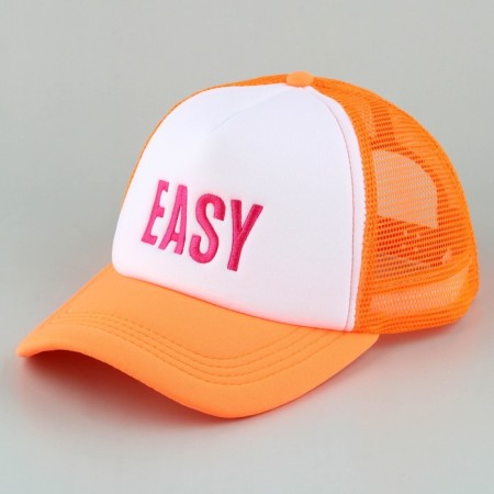 Women's cap with Easy grid, orange color, river 56-1