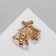 Brooch "Bells", white color in gold