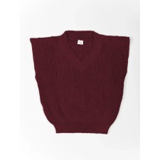 Vest for girl knit, height 140 cm, burgundy color