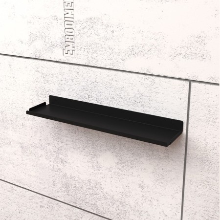 Metal shelf 290x70 mm for storage on a perforated panel, black-1