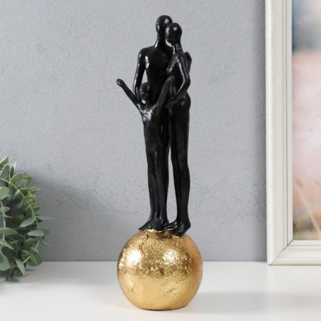 Souvenir Polystone "Abstraction. Family on the ball" gold with black 9.5x32 cm-3